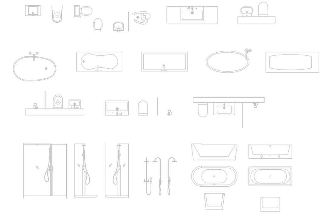 architectural drawing symbols bathroom example 