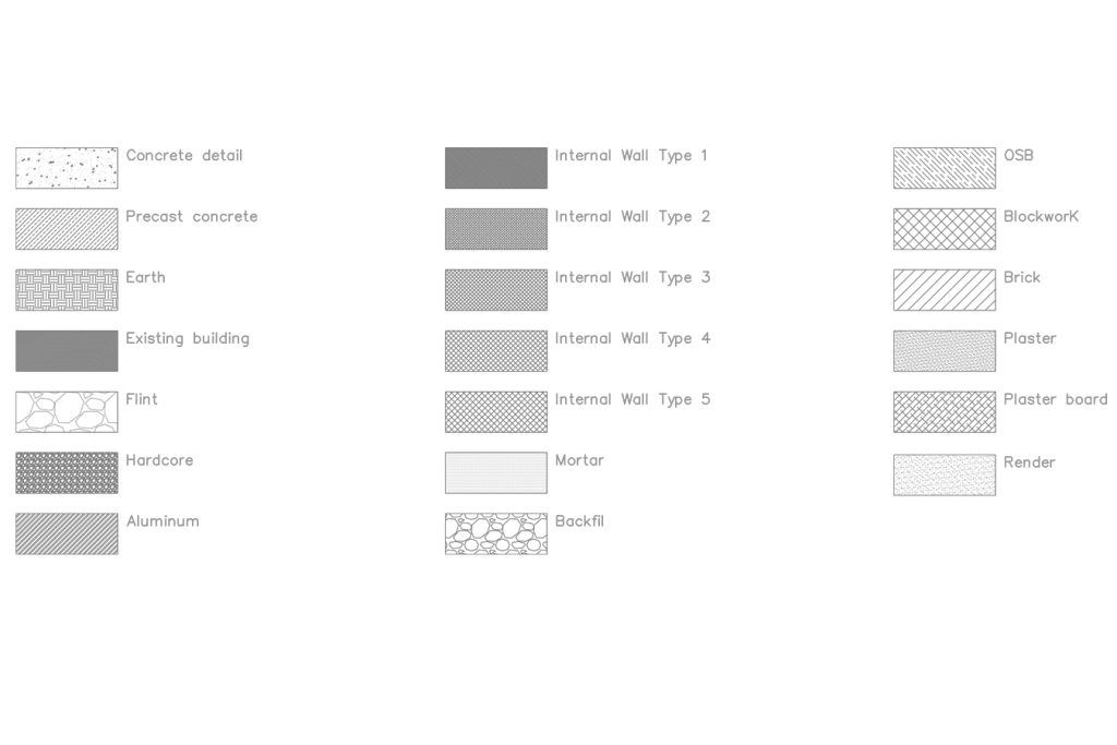 architectural drawing symbols wall example 