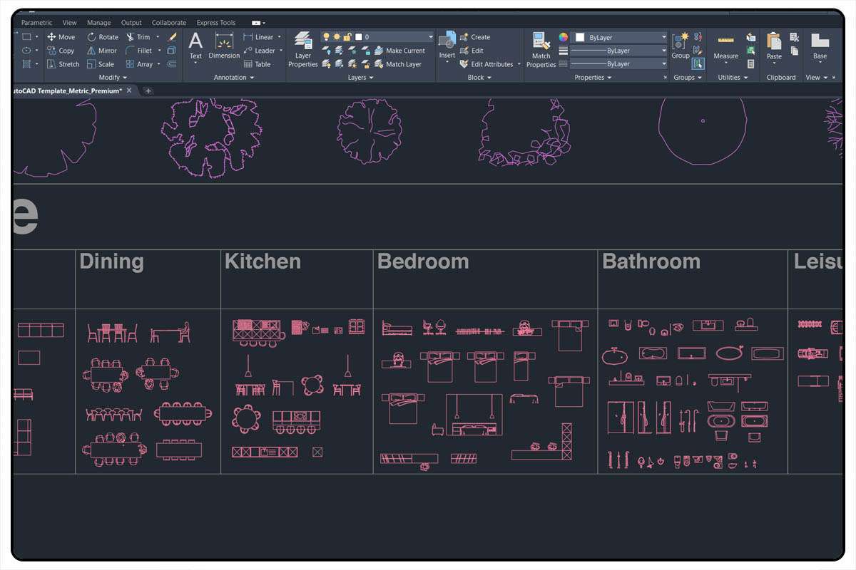 AutoCAD Architecture Template - Furniture
