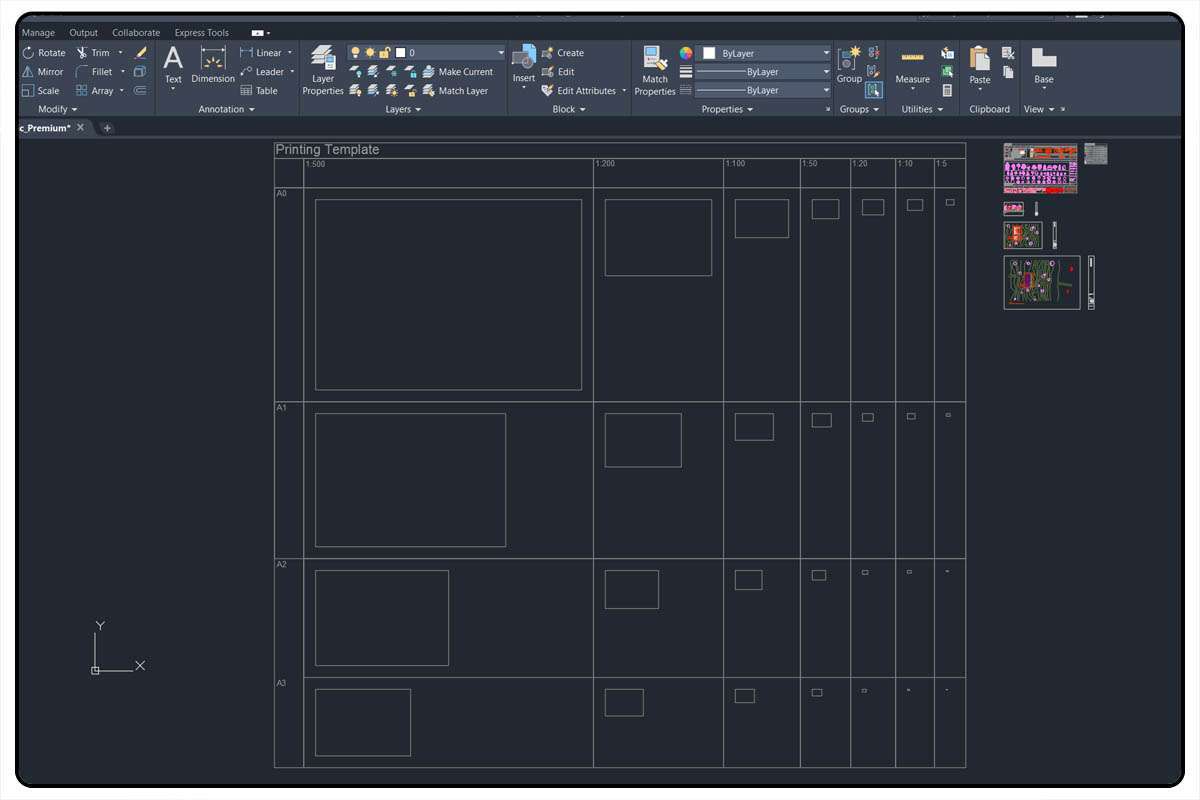 AutoCAD Architecture Template - Printing template