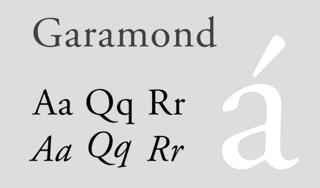 architectural fonts - Garamond 