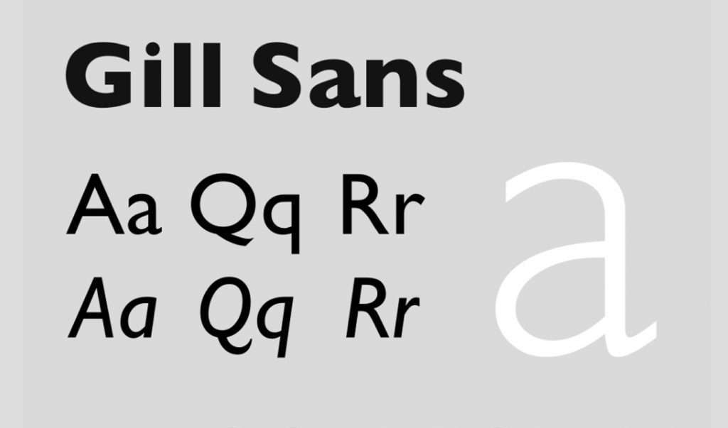 architectural fonts - Gill Sans 