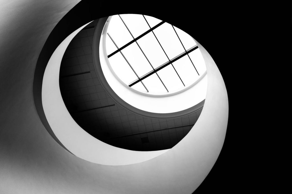 black and white building photography