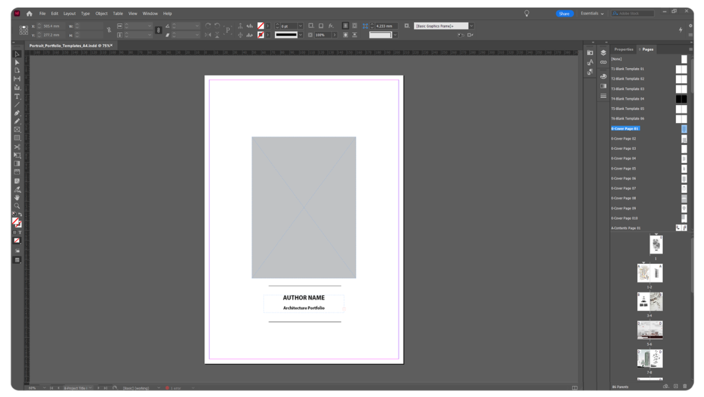 Architecture Portfolio title page Templates