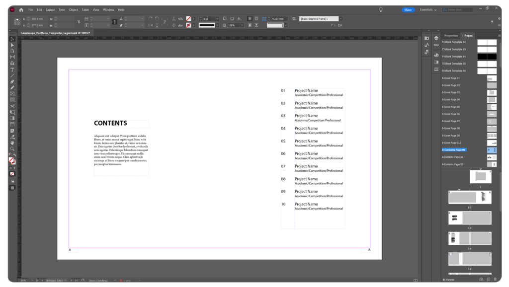 Customizable Architecture Portfolio contents Templates