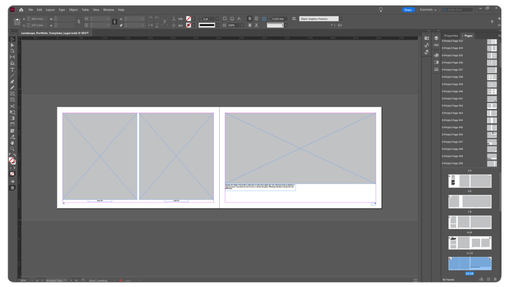 Architecture Portfolio project page InDesign Templates