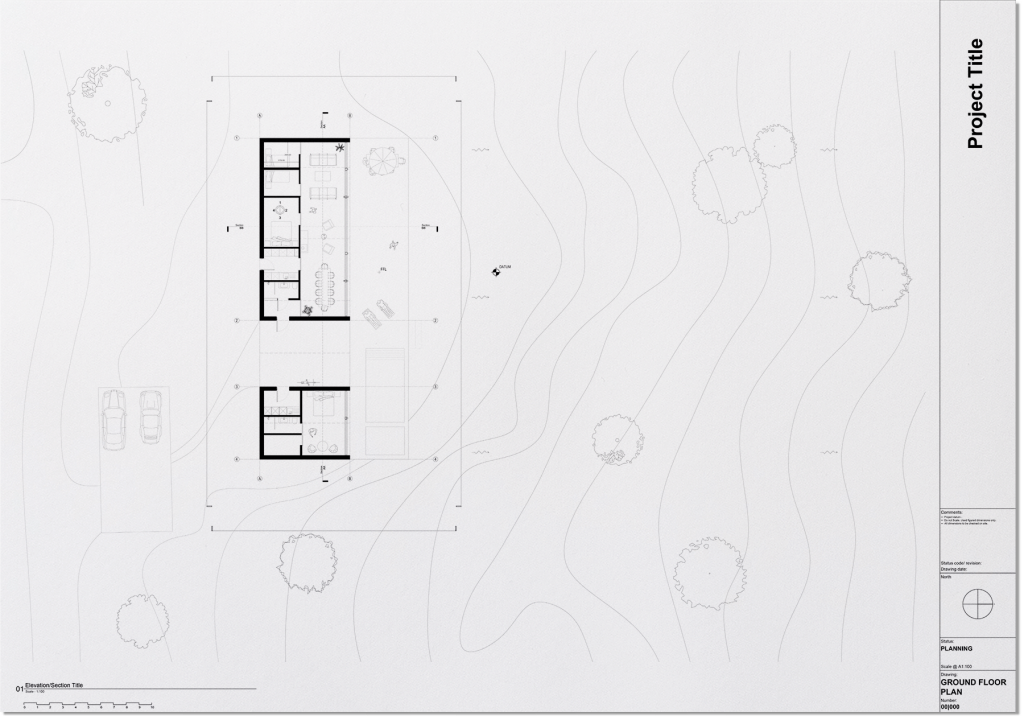 AutoCAD Architecture Template - Plan Drawing Example