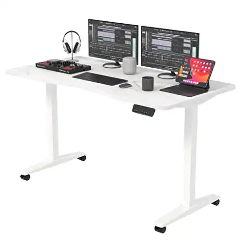 Monomi Height Adjustable Electric Standing Desk (White Frame+White Top)