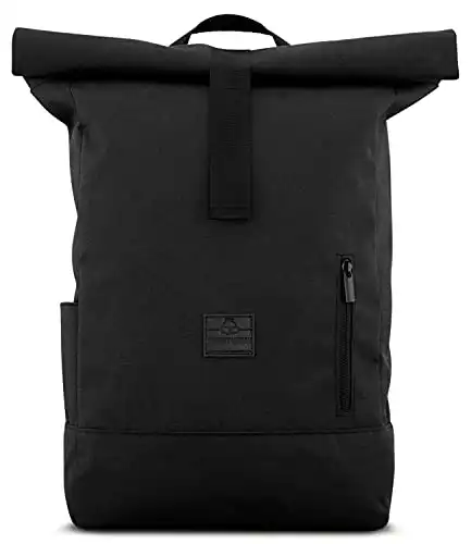Backpack Men & Women Black Durable Roll Top Daypack