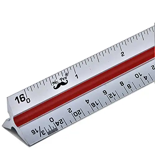 Triangular Architectural 12 inch Aluminum Scale Ruler