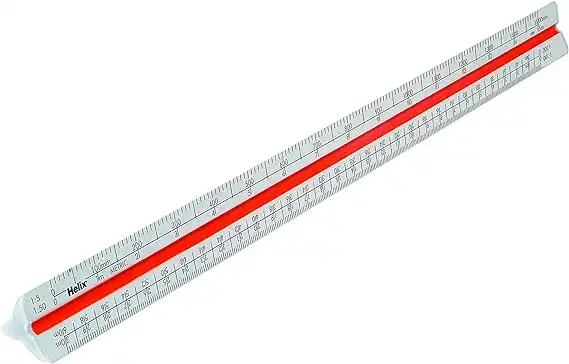 Helix 30cm Tri Scale Aluminium Ruler