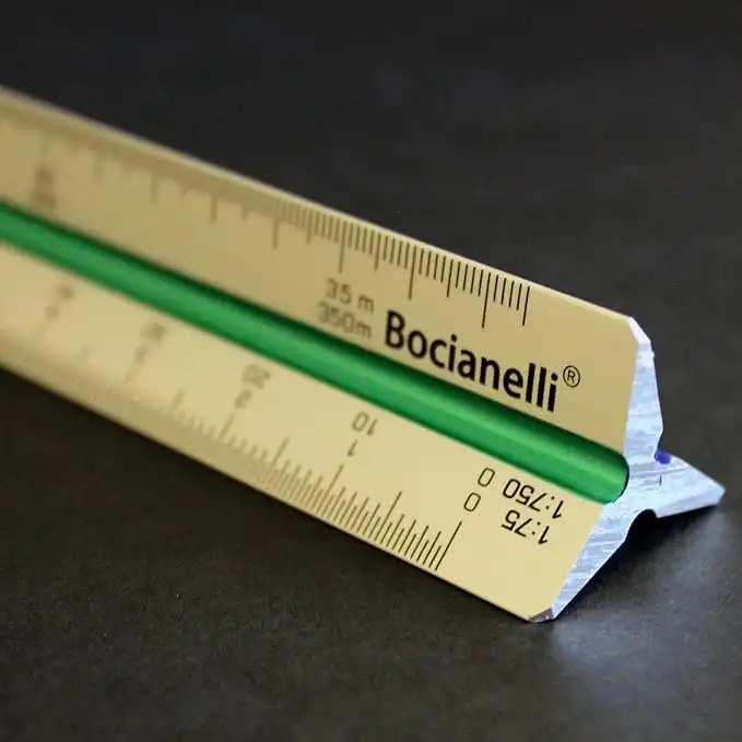 Bocianelli Metal Scale Ruler in a Case