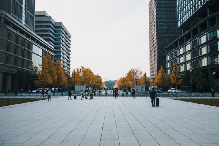 Urban - people walking on sidewalk near high rise buildings during daytime