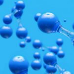 Hydrogen - Hydrogen Molecules Against Blue Background