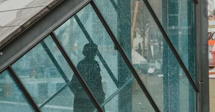 Underpasses - Black Metal Framed Glass Window